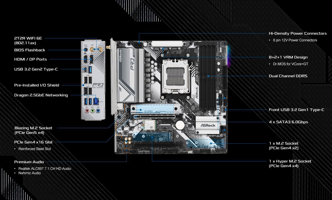 ASRock B650M Pro RS WiFi AM5 Motherboard