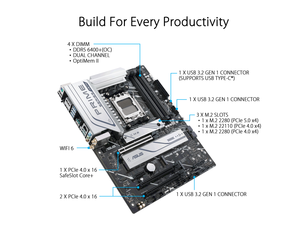 ASUS Prime X670-P WiFi Socket AM5 ATX Motherboard