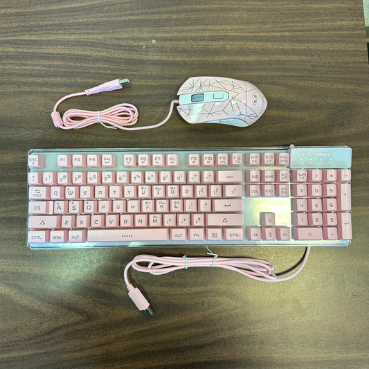 Combinación de teclado y mouse para juegos MAGEGEE rosa