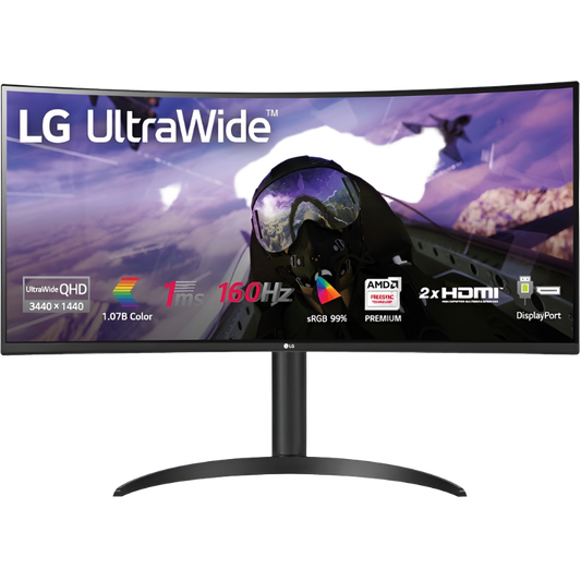Monitor curvo para juegos LG UltraWide de 34" 1440P y 160 Hz