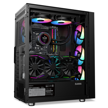 SAMA SV0, ATX Mid Tower Gaming PC Case with 4 Fans