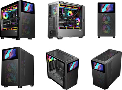 SAMA V-play ATX Mid Tower Case with Built In LCD Screen