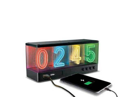 Neon LED Clock and Charge Station