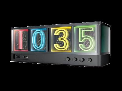 Neon LED Clock and Charge Station