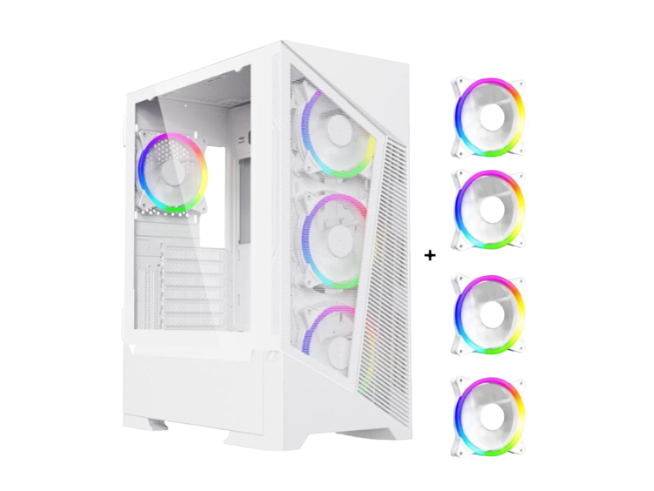 DIYPC Rainbow-Flash-F1 Tempered Glass ATX Mid-Tower Case