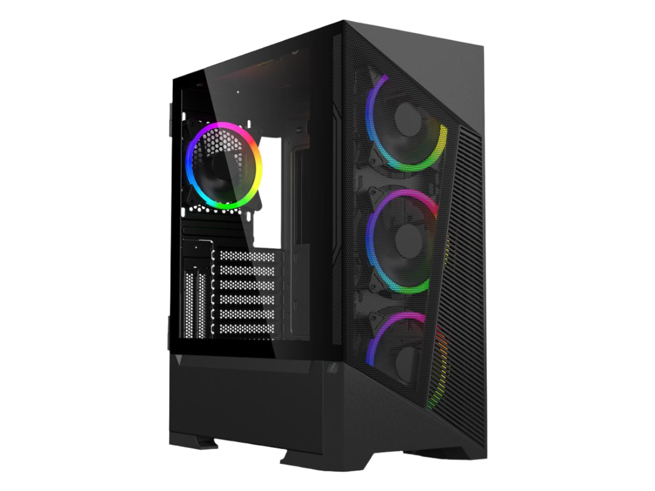 DIYPC Rainbow-Flash-F1 Tempered Glass ATX Mid-Tower Case