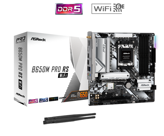 ASRock B650M Pro RS AM5 M-ATX Motherboard with WiFi 6E