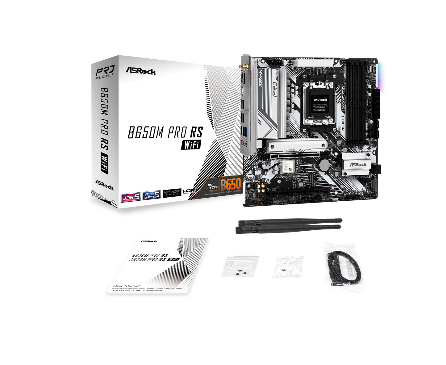 ASRock B650M Pro RS AM5 M-ATX Motherboard with WiFi 6E